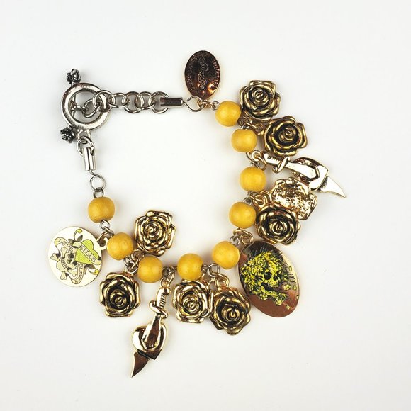 ED HARDY VINTAGE Style Bracelet/Authentic Stainless Steel/Love Kills Slowly Char - Picture 6 of 6